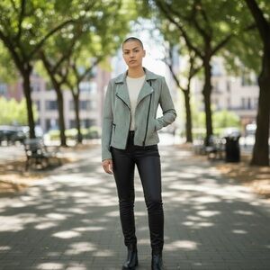 Vince Camuto Polka Dot Moto Jacket Blazer